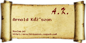 Arnold Kászon névjegykártya